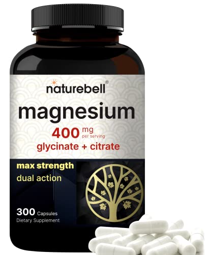 Magnesium Complex 400mg Supplement, 300 Capsules | Magnesium Glycinate 