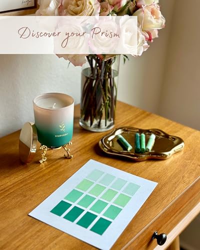 Inspired Picks Refreshing Green Candle – Wood Sage & Sea Salt w/Gold Stemmed Leaves Symbol Inspired Picks