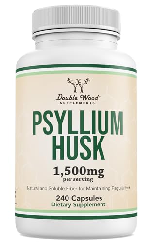 Double Wood Supplements Psyllium Husk Capsules Fiber Supplement 