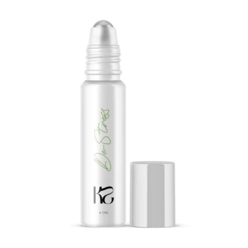 KSAHAI De-Stress Essential Oil Roll-On [8ml] Organic Jojoba, Lavender, Ylang-Ylang Oil