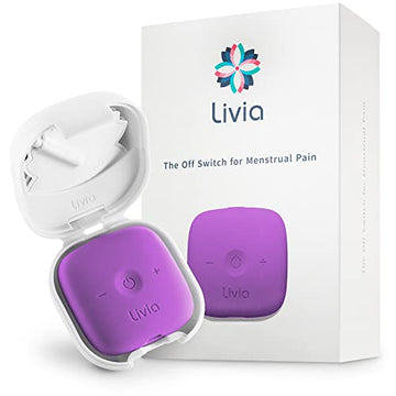 Livia Menstrual Pain Relief Device, Purple - The Off Switch for Period Pain - Portable Unit with Stick