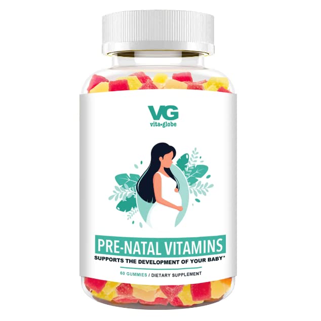 VitaGlobe Prenatal Vitamin Gummy - Womens Multivitamin for Healthy Growth and Brain Development