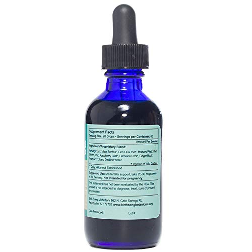 Birth Song Botanicals Fertile Ground Fertility Liquid Tincture, Herbal Supplement to Help Regulate Birth Song Botanicals