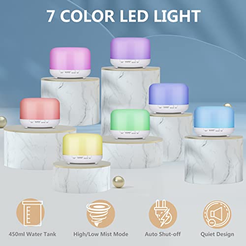 Hianjoo 450ml Essential Oil Diffuser, Electric Aroma Ultrasonic Aromatherapy Fragrant Oil Hianjoo