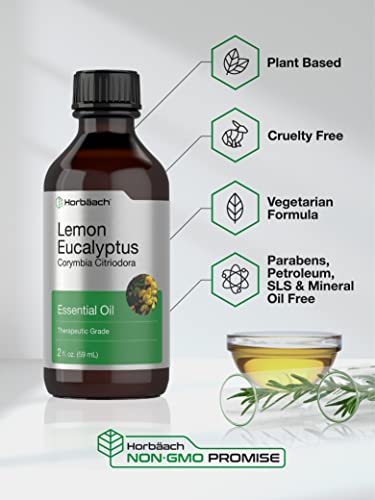 Lemon Eucalyptus Essential Oil | 2 oz | for Massage, Bath, Diffuser, DIY Projects & More