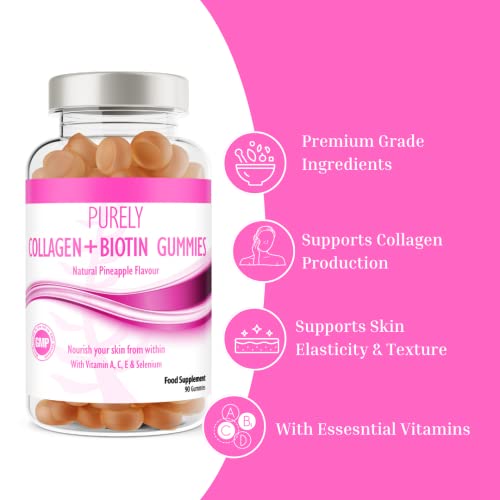 Collagen Gummies with Vitamins for Women Men Adults - Skin, Hair, Nail & Cartilage Health Pure Food Supplements