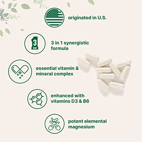 Magnesium Citrate 400mg with Vitamin D3 1000IU & B6, 240 Capsules