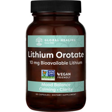 Global Healing Lithium Orotate Brain Health Supplement - Supports Mood