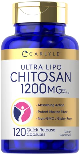 Carlyle Chitosan Supplement 1200mg | 120 Quick Release Capsules | Non-GMO