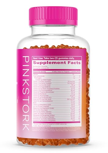 Pink Stork Total Prenatal Vitamin Gummies for Women with Folic Acid, Vitamin D, and Vitamin B6 Pink Stork