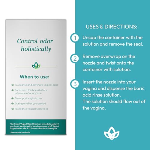 pH-D Feminine Health - Instant Odor Rinse with Boric Acid for Vaginal Odor - Vegan, Paraben-Free pH-D Feminine Health Support