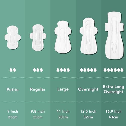 Rael Pads for Women, Organic Cotton Cover - Period Pads with Wings, Feminine Care, Sanitary Napkins Rael