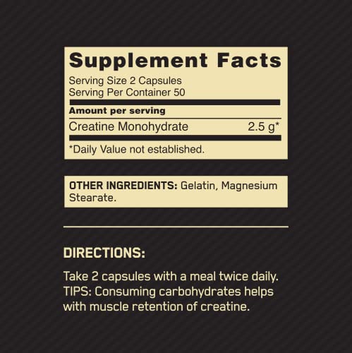 Optimum Nutrition Micronized Creatine Monohydrate Capsules, Keto Friend Optimum Nutrition