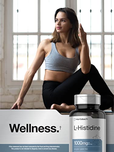 Horbaach L-Histidine 1000mg 90 Capsules | Non-GMO and Gluten Free | Pharmaceutical