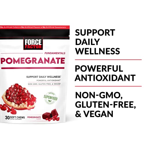 Force Factor Pomegranate Soft Chews for Healthy Aging, Heart Health, Bone Health Force Factor