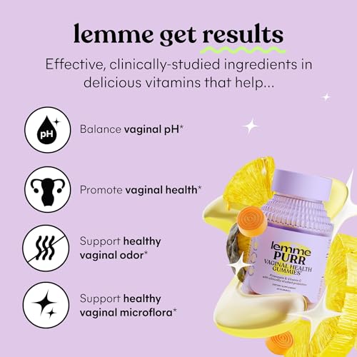 Lemme Purr Vaginal Probiotic Gummies for Women - Balanced pH, Healthy Odor, Yeast Balance & Flora Lemme