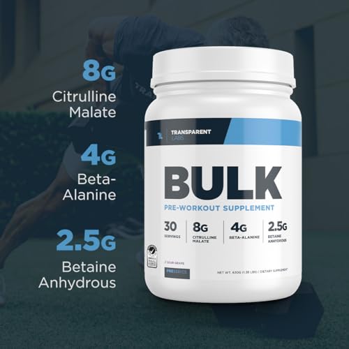 Transparent Labs Bulk Pre Workout Powder - Naturally Sweetened Advanced Pre-Workout
