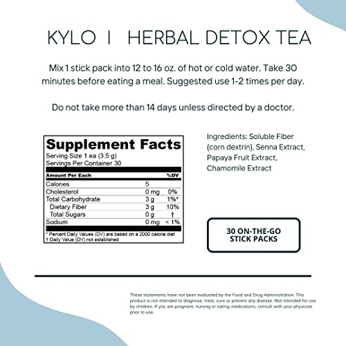 KYLO Instant Herbal Detox Tea - Support for Weight Management (30 Single-Serve Sticks)