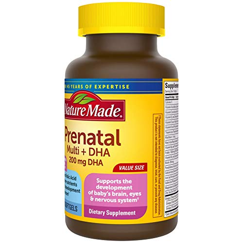 Prenatal Vitamin + DHA Softgel with Folic Acid, Iodine and Zinc, 90 Count Nature Made