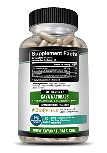 Kaya Naturals DIM Ultra (30 Capsules) | DIM Supplement for Women and Men Kaya Naturals
