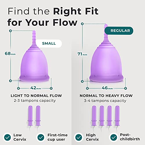 CareCup Menstrual Cups - Set of 2 Reusable Period Cups - Premium Design with Soft, Flexible Carecup