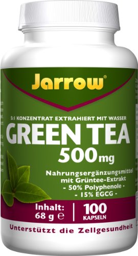 Jarrow Formulas Green Tea 500 mg - 100 Veggie Capsules - Antioxidant Support