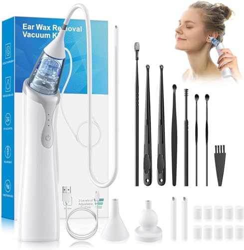 Ear Vacuum Wax Remover, Ear Wax Removal with 8 Pcs Ear Pick, Ear Wax