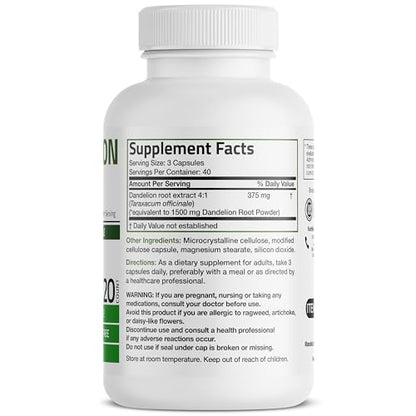 Bronson Dandelion Root High Potency Supplement, Supports Overall Good Health & Well