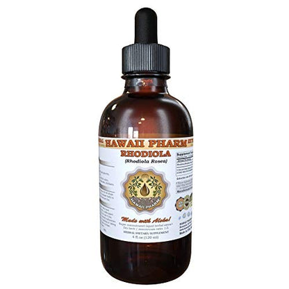 HawaiiPharm Rhodiola Liquid Extract, Organic Rhodiola (Rhodiola Rosea) Tincture 4 oz