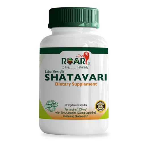 Roar to Life Naturally Shatavari 1200 mg Natural Ayurvedic Vegetarian Capsules Supplement