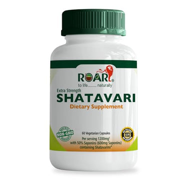 Roar to Life Naturally Shatavari 1200 mg Natural Ayurvedic Vegetarian Capsules Supplement