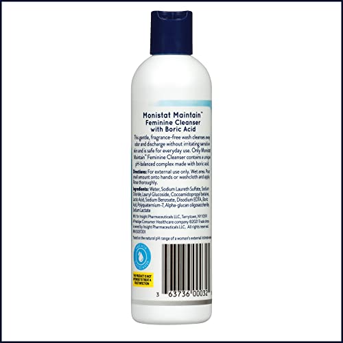 Monistat Boric Acid Feminine Cleanser, Fragrance Free Feminine Wash, 10 Fl Monistat