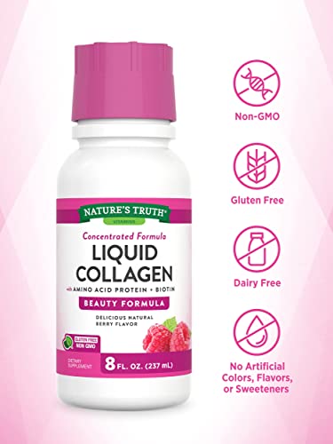 Nature's Truth Liquid Collagen | 8 oz | Non-GMO, Gluten Free Supplement | Natural Berry Nature's Truth