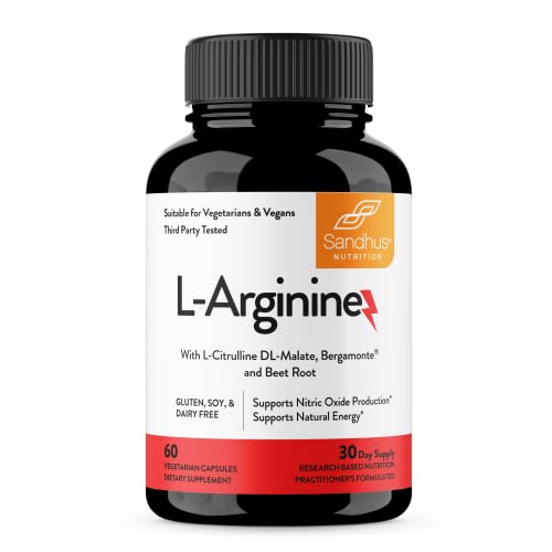 Sandhu's L-Arginine with Nitric Oxide Precursor | Made in The USA| 30 Days Supply Sandhu's