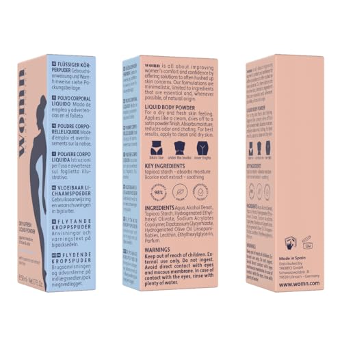 womn Intimate Comfort DRY & FRESH LIQUID POWDER – talc-free liquid body powder against moisture womn