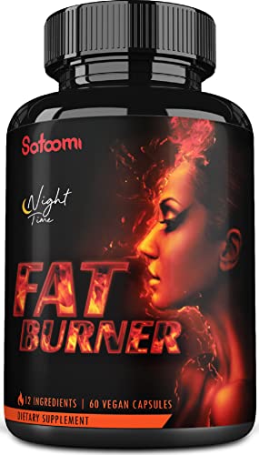 12in1 Night Time Fat Burner for Women - VitaminD.3, Garcinia Cambogia, White Kidney Bean