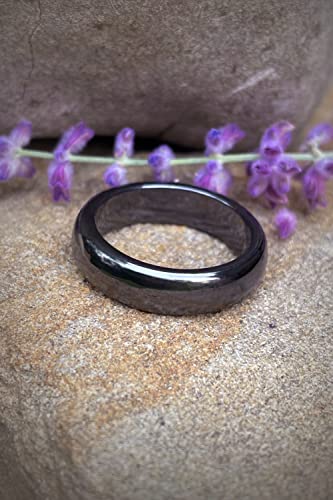 Genuine Magnetic Hematite Rings, 3 Rings in Each Order, Black Hematite Ring