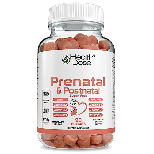 Health Dose Prenatal & Postnatal Vitamins for Pregnant and Lactating Women, DHA & Folic Acid