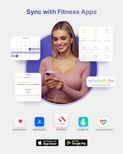 FITINDEX Smart Scale, FSA HSA Eligible Scale for Body Weight, Body Fat Scale with All-in-one