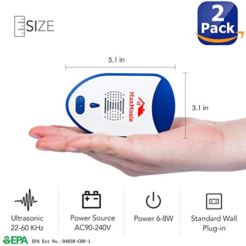 MaxMoxie Ultrasonic Pest Repeller, Humane Mice Control Electronic Insect MaxMoxie