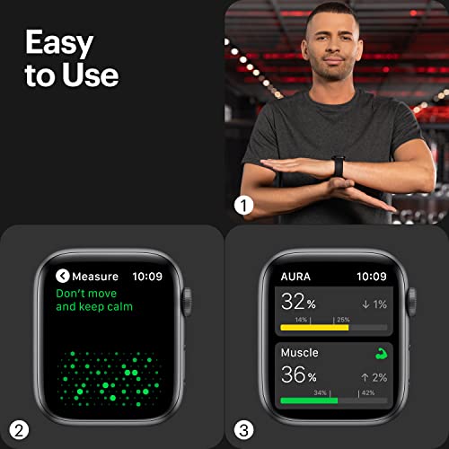 AURA Strap 2 Compatible w Apple Watch – for Body Fat, BMI & Weight Loss - Body Composion AURA Strap
