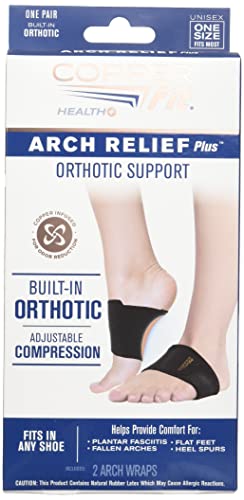 Copper Fit Health Unisex Arch Relief Plus with Built-In Orthotic (Pack of 12) Copper Fit