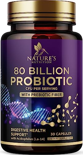 Probiotics for Digestive Health - 80 Billion CFU Guaranteed with Strains for Women's