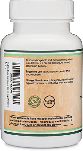 TUDCA Bile Salts Liver Support Supplement, 500mg Servings, Liver and Gallbladder Double Wood Supplements