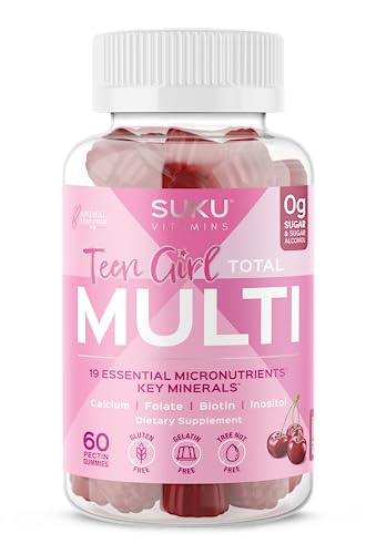 SUKU Vitamins Teen Girl Gummies – Sugar Free Vegetarian Gummy Vitamins Supplement 