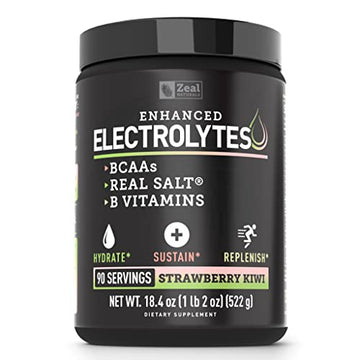Enhanced Electrolyte Powder (Strawberry Kiwi | 90ct.) Sugar Free + BCAA, B-Vitamins