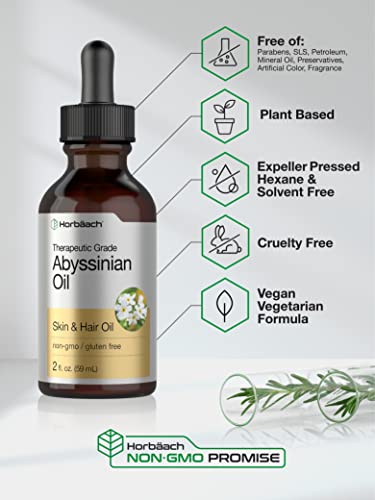 Abyssinian Oil 4 fl oz | Hair and Skin Oil | 2 Pack of 2oz | Paraben, SLS and Fragrance Free