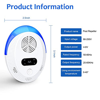 Ultrasonic Pest Repeller 6 Packs, Indoor Pest Control, Ultrasonic Pest Repell