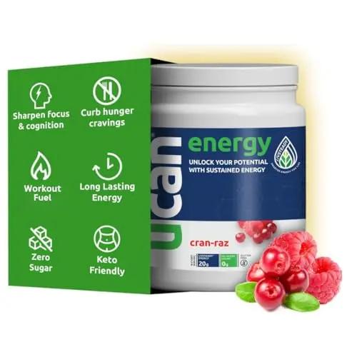 UCAN Energy Powder, Cran-Raz, Keto, Sugar-Free Pre & Post Workout for Men & Women