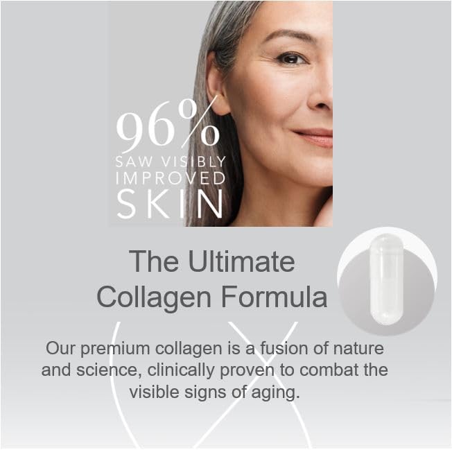 Collagen Tablets, Best Hydrolysed Protein Peptide Skin Supplement - 90 x Collagen Capsules x 800mg Purelogicol
